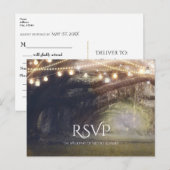 Rustieke Bossen Betoverde Bos Lights Wedding RSVP Uitnodiging Briefkaart (Voorkant / Achterkant)