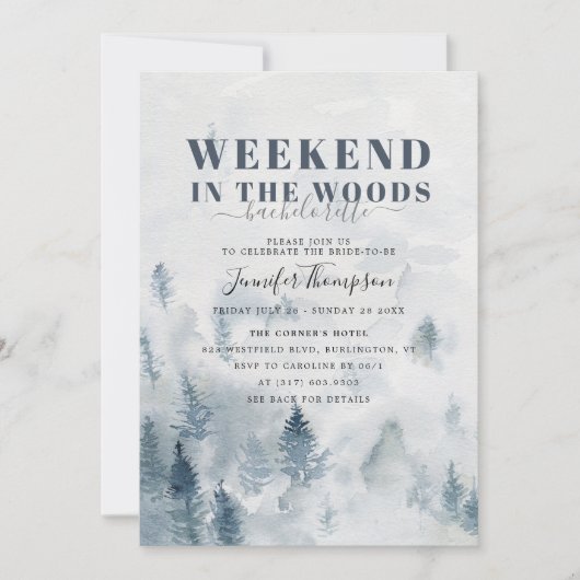 Rustieke Bossen Cabin Bachelorette Weekend Route Kaart (Voorkant)