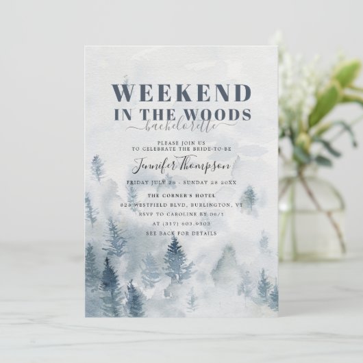 Rustieke Bossen Cabin Bachelorette Weekend Route Kaart (Staand voorkant)