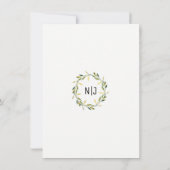 Rustieke Bossen Cranberry Berry Wreath Modern Wedd Kaart (Achterkant)