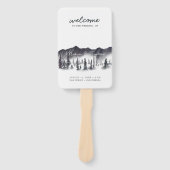 Rustieke Bossen gepersonaliseerde bruiloft program Handwaaier (Voorkant)