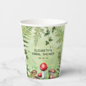 Rustieke bossen groen paddenstoelen schimmels vare papieren bekers (Achterkant)