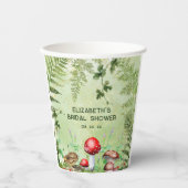 Rustieke bossen groen paddenstoelen schimmels vare papieren bekers (Voorkant)