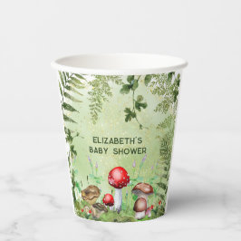 Rustieke bossen groen paddenstoelen schimmels vare papieren bekers