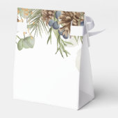 Rustieke bossen groen & pinecones bruiloft bedankdoosjes (Achterkant)