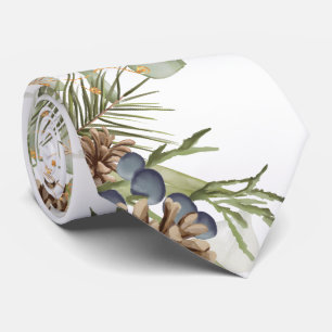 Rustieke bossen groen & pinecones bruiloft stropdas