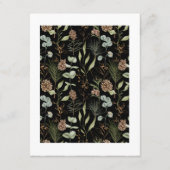 Rustieke bossen groen & pinecones op zwart informatiekaartje (Achterkant)