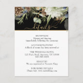 Rustieke bossen groen & pinecones op zwart informatiekaartje (Voorkant)