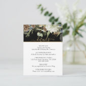 Rustieke bossen groen & pinecones op zwart informatiekaartje (Staand voorkant)