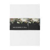 Rustieke bossen groen & pinecones op zwart uitnodigingen wikkel (Achterkant Voorbeeld)