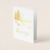 Rustieke Bossen Land Bedankt met Foto Folie Kaarten (Voorkant)