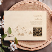 Rustieke Bossen Mountain Sketch Bruiloft Informatiekaartje