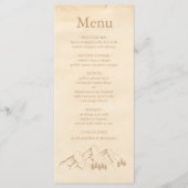 Rustieke Bossen Mountain Sketch Bruiloft Menu (Voorkant)