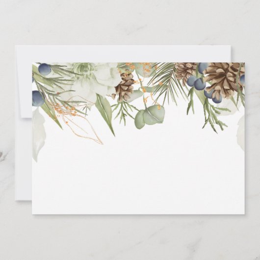 Rustieke bossen Pinecones Horizontaal Save The Date (Achterkant)