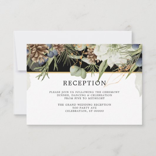 Rustieke bossen Pinecones | Huwelijksreceptie Kaar (Voorkant)