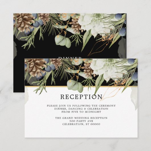 Rustieke bossen Pinecones | Huwelijksreceptie Kaar (Voorkant / Achterkant)