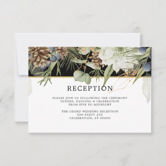 Rustieke bossen Pinecones | Huwelijksreceptie Kaar (Voorkant)