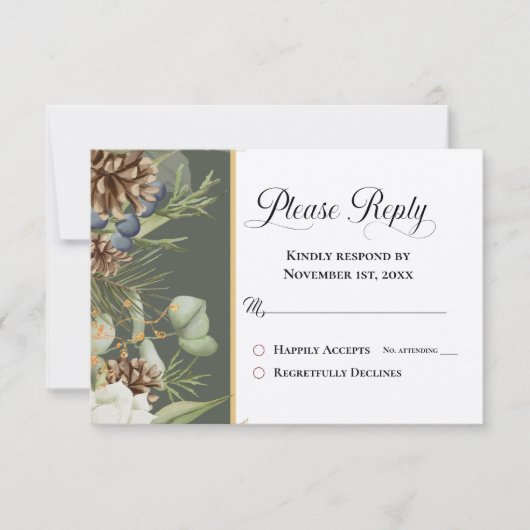 Rustieke bossen Pinecones op Groen Beantwoorden (Voorkant)