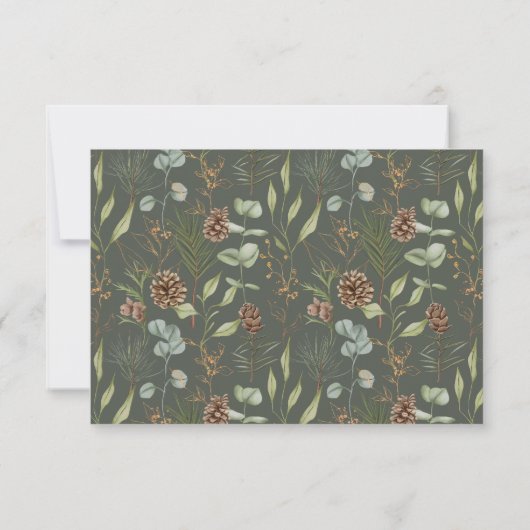 Rustieke bossen Pinecones op Groen Beantwoorden (Achterkant)