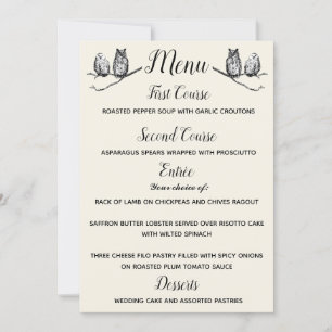 Rustieke Bosuil Menu Kaart