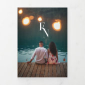 Rustieke Boswaterval Bruiloft | Save the Date Drieluik Uitnodiging (Cover)