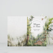 Rustieke Boswaterval Bruiloftsprogramma (Staand voorkant)