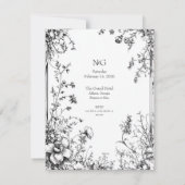 Rustieke Botanica, Zwart & Wit Hand getekend Kaart (Achterkant)