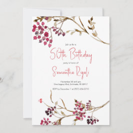 Rustieke Botanische 50ste Verjaardag Uitnodigingen