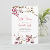 Rustieke Botanische 50ste Verjaardag Uitnodigingen (Staand voorkant)