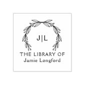 Rustieke Botanische Aangepaste Naam Initialen Bibl Rubberstempel (Afrduk)