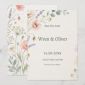 Rustieke Botanische Bewaar de Datum Save The Date (Voorkant / Achterkant)