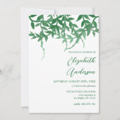 Rustieke botanische bladeren bruidssalon kaart (Voorkant)
