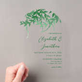 Rustieke Botanische Bladeren Bruiloft Acryl Uitnodigingen (Insitu (Draagbaar))