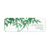 Rustieke Botanische Bladeren Bruiloft Etiket (Voorkant)