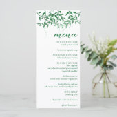 Rustieke Botanische Bladeren Bruiloft Menu (Staand voorkant)