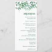 Rustieke Botanische Bladeren Bruiloft Menu (Voorkant)