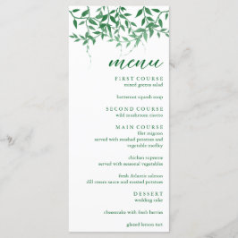 Rustieke Botanische Bladeren Bruiloft Menu