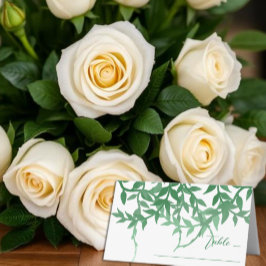 Rustieke Botanische Bladeren Bruiloft Plaatskaartje