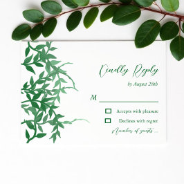 Rustieke Botanische Bladeren Bruiloft RSVP Kaartje