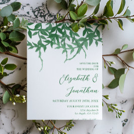 Rustieke Botanische Bladeren Bruiloft Save The Date