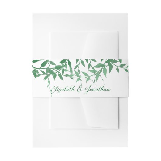 Rustieke Botanische Bladeren Bruiloft Uitnodigingen Wikkel (Voorkant Voorbeeld)