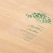 Rustieke Botanische Bladeren Huwelijk Acryl Uitnodigingen (Laagn)