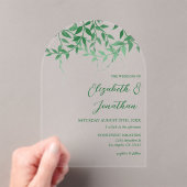Rustieke Botanische Bladeren Huwelijk Acryl Uitnodigingen (Insitu (Draagbaar))