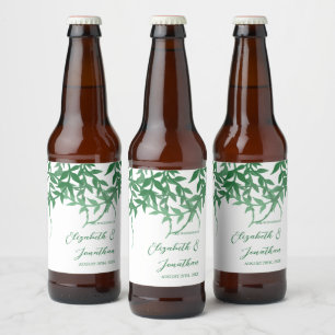 Rustieke Botanische Bladeren Huwelijk Bier Etiket