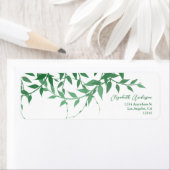 Rustieke Botanische Bladeren Huwelijk Etiket (Insitu)