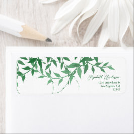 Rustieke Botanische Bladeren Huwelijk Etiket