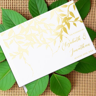 Rustieke Botanische Bladeren Huwelijk Gastenboek