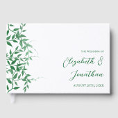 Rustieke Botanische Bladeren Huwelijk Gastenboek (Voorkant)