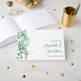 Rustieke Botanische Bladeren Huwelijk Gastenboek