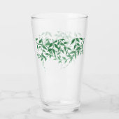 Rustieke Botanische Bladeren Huwelijk Glas (Achterkant)